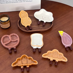 かわいいパンスナックセラミックプレート家庭用餃子調味料プレートセラミックバーベキューディッププレート味プレート酢プレート小皿
