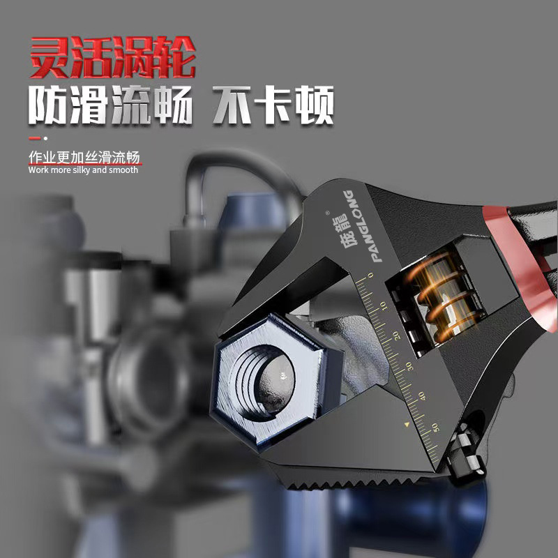 Llave Inglesa Ajustable Panglong, Mango Corto, Mordazas Extra Anchas, Llave Inglesa Ligera, Multifuncional, Herramienta para Baño