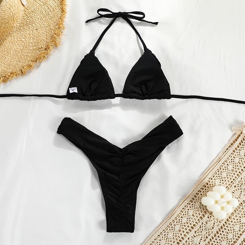 136g Weight Sexy Feel Of Sensation Low Waist Panties Waist Briefs Panties Style Bralette Bra Category Nylon Fabric Type 2 Piece Set Quantity Swimming Pool, Beach Occasion Breathable Function Solid Color Pattern Triangle Cup Bra Cup Women'S Gender Women's Solid Color Nylon Bikinis 2 Piece Set 27