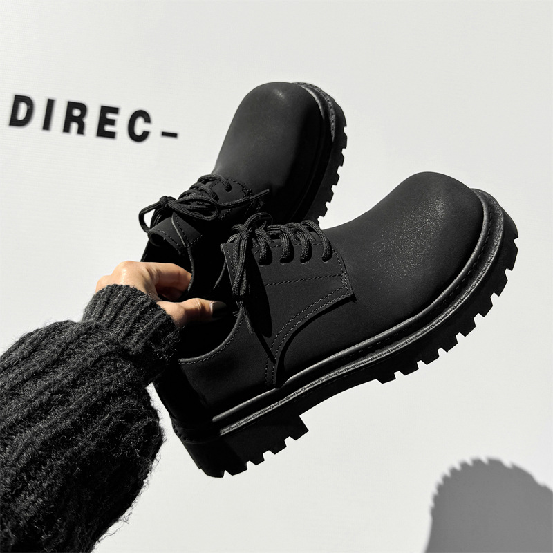 ShoeVault Stivali Martin da uomo bassi 2025 Primavera Quattro Stagioni Retro Casual Stile Britannico Scarpe Derby in Pelle con Alluce Valgo_voghion.com