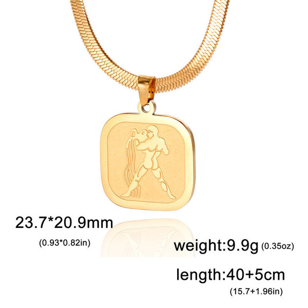 Retro matte square pendant