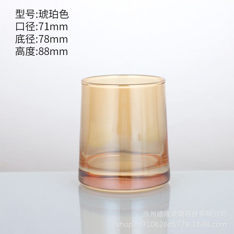 Taza de cera de banana ámbar con tapa ins taza vacía color brillante DIY vasos de cera de piedra de fragancia decoración de alta calidad