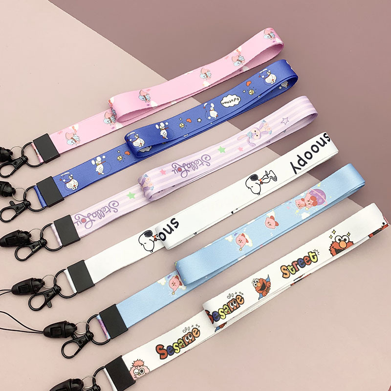 漫画の長いひものカードのセットの仕事の札の熱い転写は縄のキーホルダーの現物の印刷のメーカーの卸売りのロープをなくします。|undefined