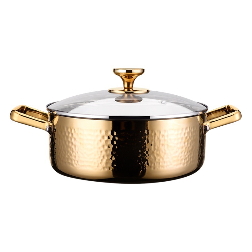 Songhang olla de sopa 316 olla de doble oreja de acero inoxidable olla pequeña olla caliente olla de fideos doméstica olla de inducción engrosada olla especial olla caliente