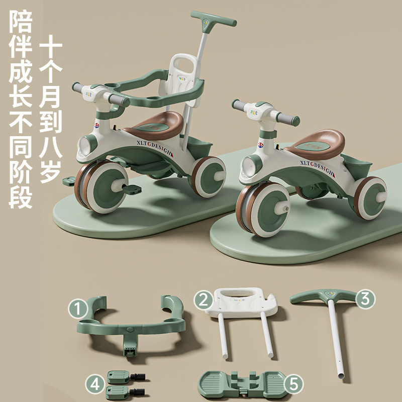 Triciclo para niños, bicicleta 1-2-3 a 6 años, bicicleta de pedales para niños, cochecito para bebés, cochecito para bebés