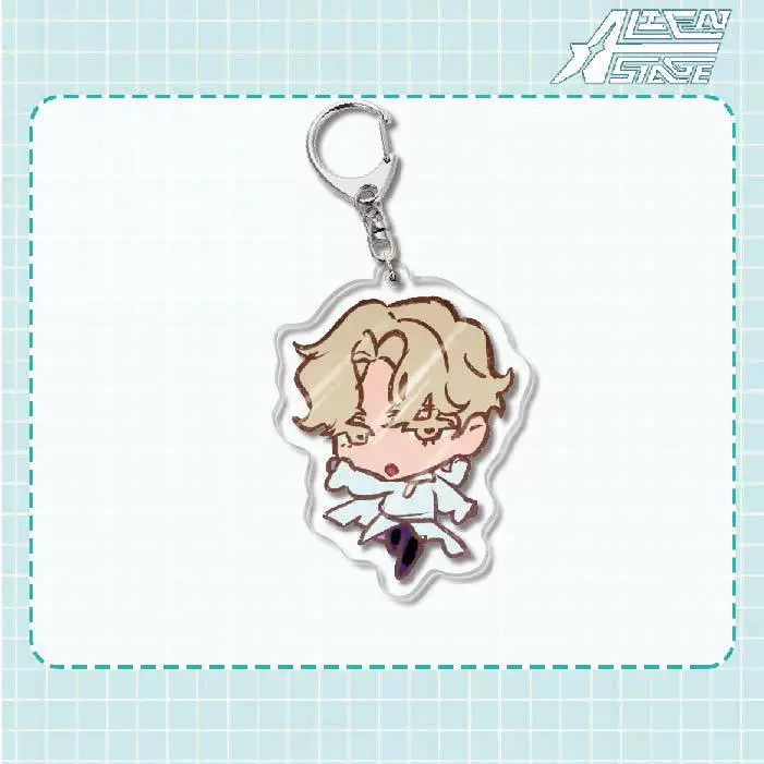 Acrylic keychain (Alien Stage) Mizi Sua, double‑sided 6 cm, metal ring & clasp