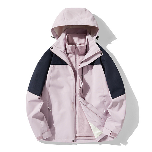 Men's and Women's Unisex Outdoor Hiking Jacket 3-in-1 Waterproof Removable Inner Liner Windproof Waterproof