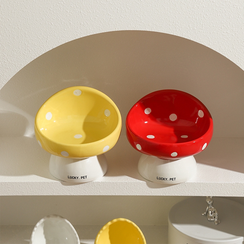Hongo para gatos, tazón de cerámica para gatos, tazón de comida para gatos, tazón de comida para perros, tazón de comida para perros, artículos para perros mascotas al por mayor
