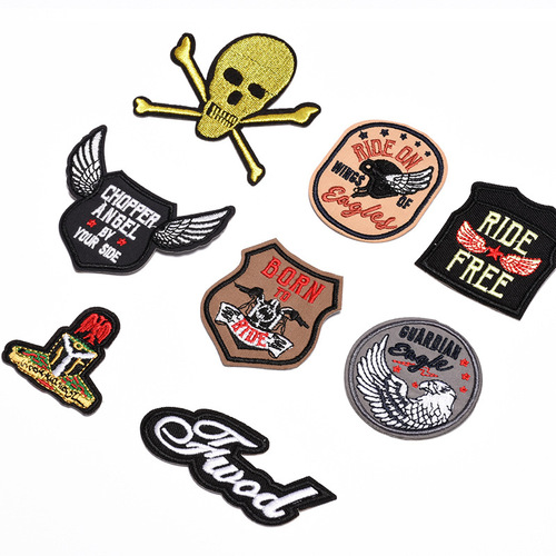 自由飞翔卡通老鹰潮牌衣服装饰刺绣布贴金线骷髅徽章衣服鞋帽装饰