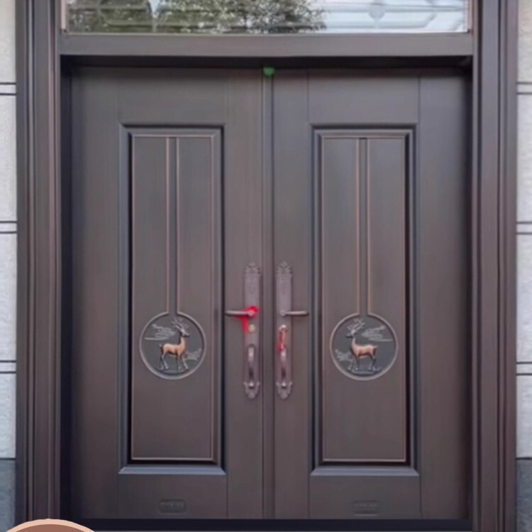 Zinc Alloy Villa Door Double Door Rural Self-Built House Entrance Door Home Rural Courtyard Entrance Door Security Door