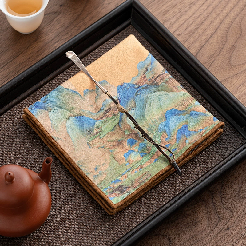 Фабрика Guochao Абсорбирующее кухонное полотенце Высококачественная Бытовая чайная скатерть Китайская дзен чайная скатерть Чайный сервиз Кунг-фу Протрите полотенце Pad