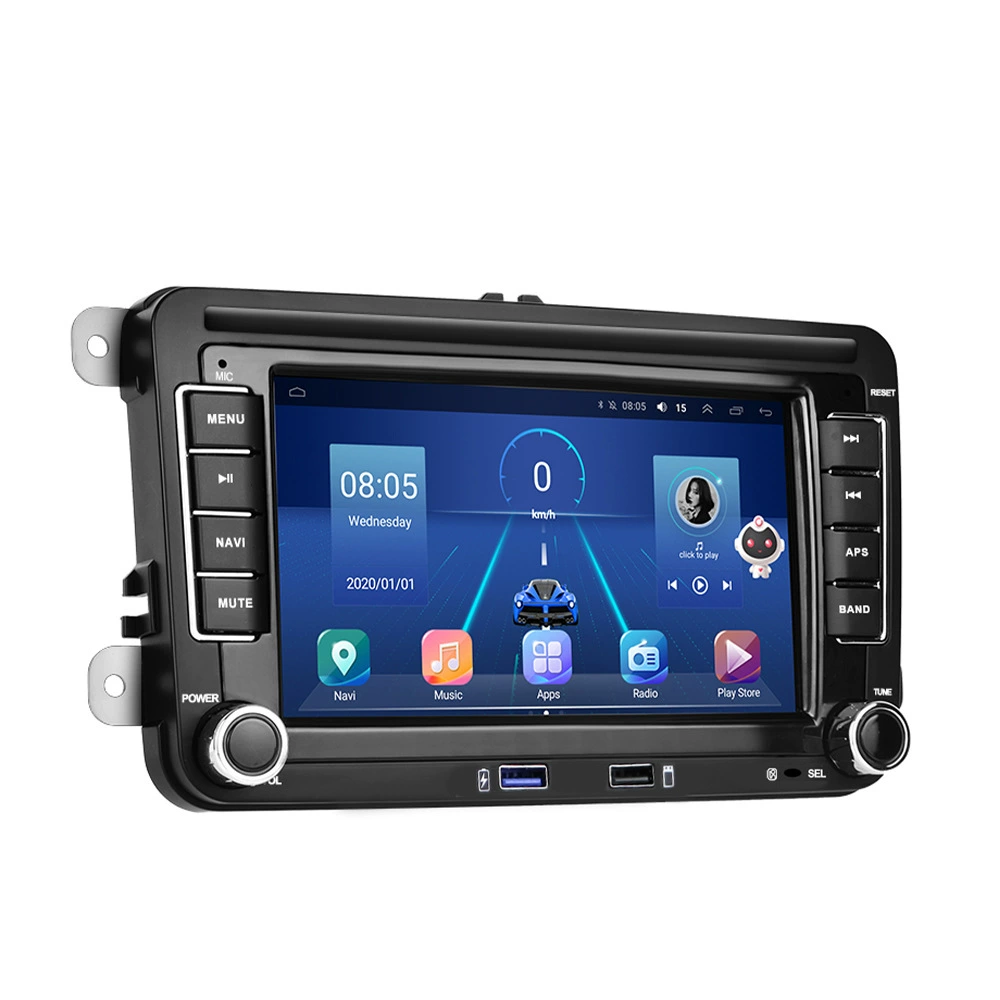 Совместимое с Volkswagen 7-дюймовым Android 13 Центральный блок Большой экран Беспроводной CarPlay Навигация Задняя камера Образ все-в-одном
