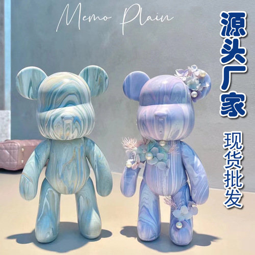 DIY Internet Celebrity Color Fluid Bear White Base Handmade Violent Bear Graffiti Coloring Painted Silicone Doll Street Stall Toy Wholesale