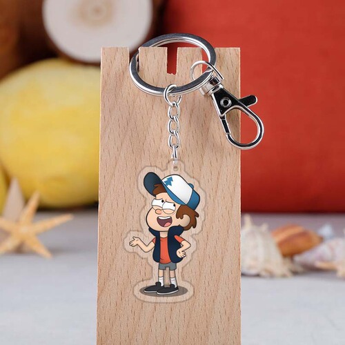 Anime Peripherals Weird Town Acrylic Double-Sided Transparent Keychain Gravity Falls Pendant