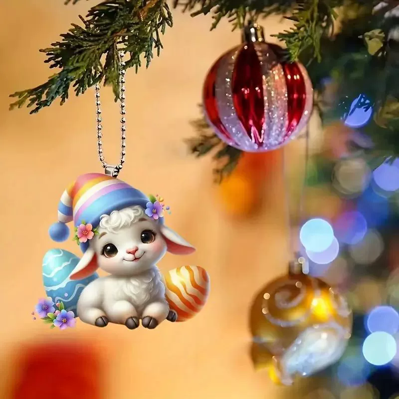 Симпатичные ягненки подвески Акрилерные трансграничные плоские автомобили внутри новые подвески дома подвески праздничные подвески