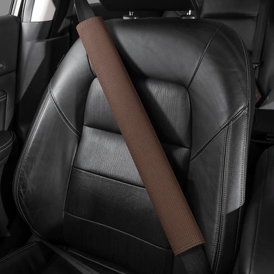 Clothing Large Truck Safety — Seat belt shoulder pad - no-logo-50cm-suede-mocha-brown-shoulder-pad-single-ao1di