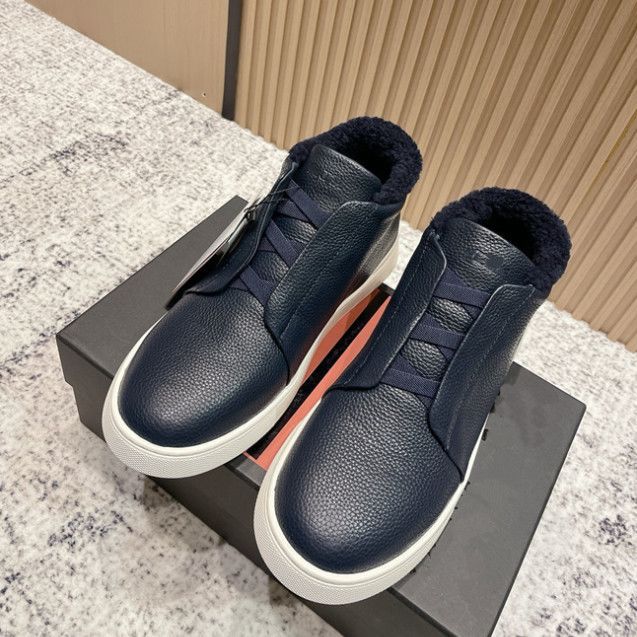 顶版2025冬季吴磊明星同款高帮休闲男鞋厚底毛里保暖棉鞋真皮板鞋
