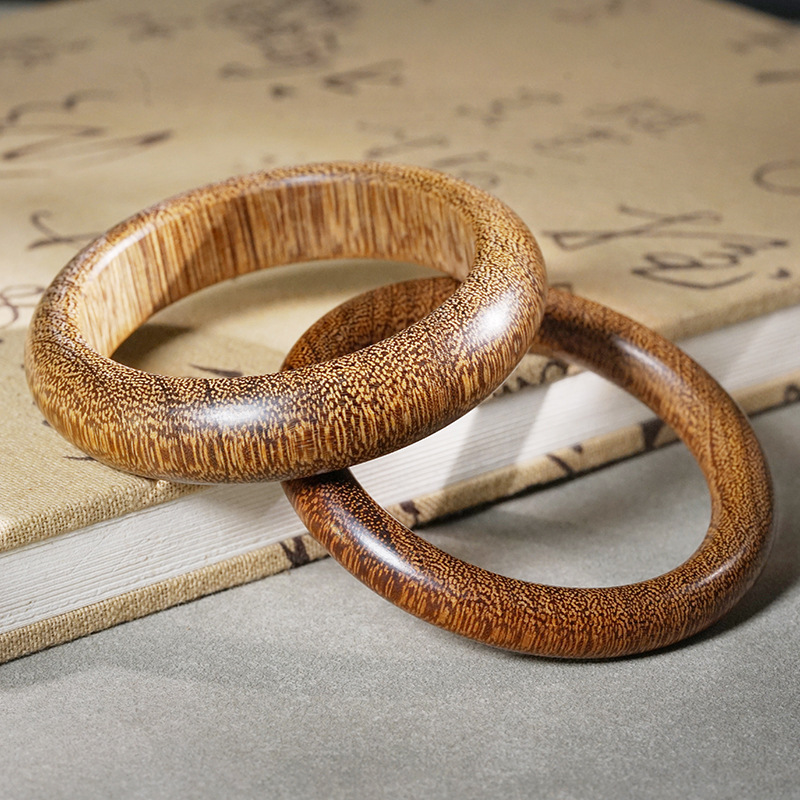 Bai Qixiang Wood Bracelet Wen Play Simple Fashion Chinese Ethnic Style Men's and Women's Couple Bracelet Imperial Concubine Bracelet