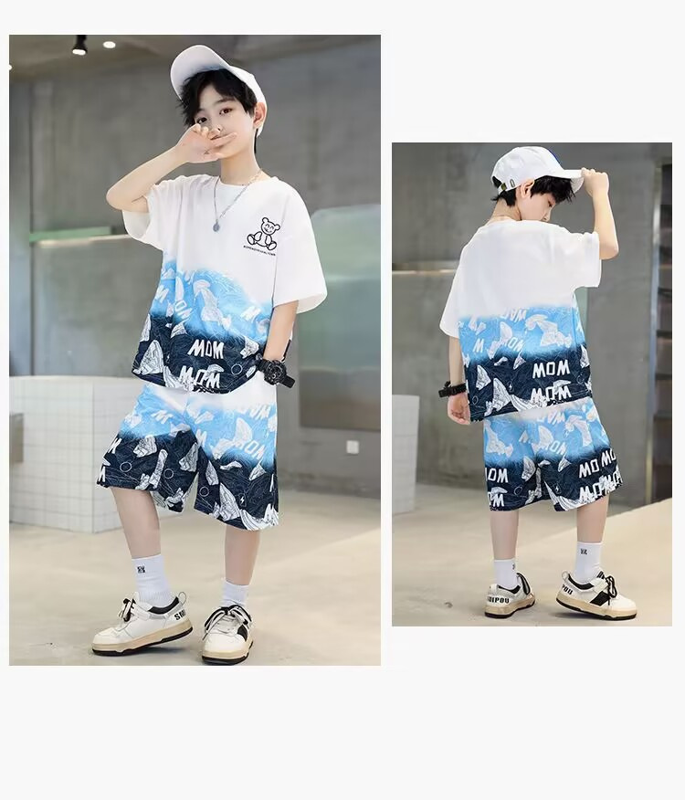 Ensemble de vêtements de sport d'été à manches courtes et à séchage rapide pour adultes, garçons, vêtements de basket-ball, vêtements décontractés pour enfants_voghion.com