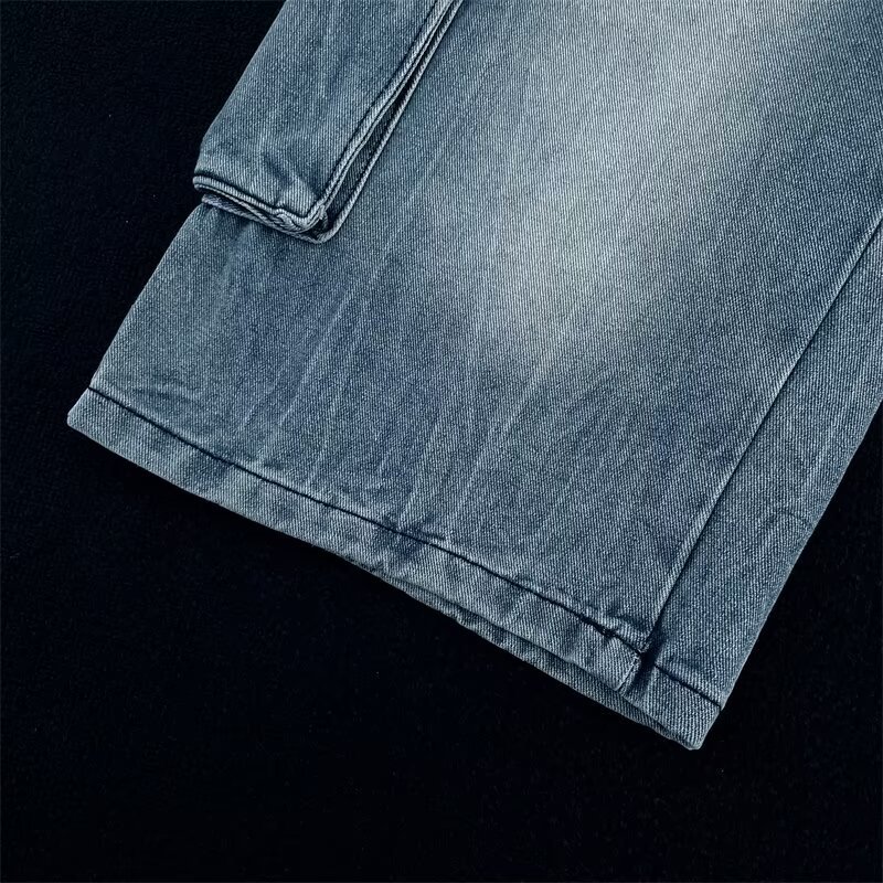Summer Men's Plus Size Capri Jeans Loose Wide Leg Hip Hop Cargo Shorts Multi Pocket Chubby Pants_mkmklike.com