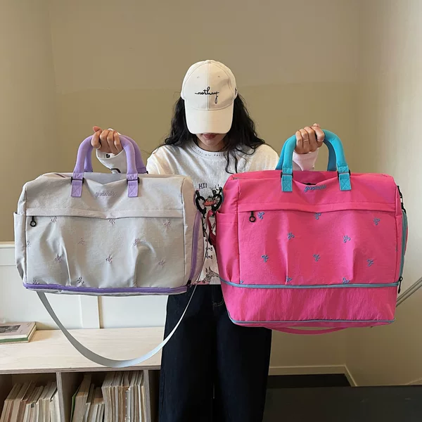Dry and Wet Separation Sports Yoga Bag with Independent Shoe Compartment, Fitness Bag, Large Capacity Travel Bag, Women's Short-Distance Travel Carry-On Bag