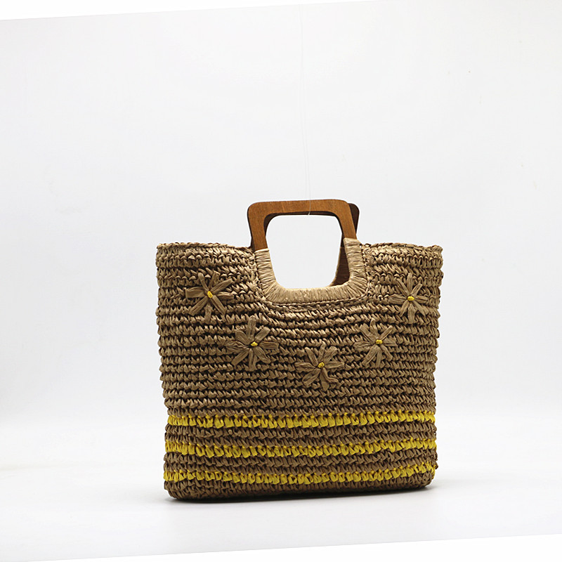 719g Weight Zipper Closure Type Top Handle Strap Type Straw Bag Bags Type Casual Occasion Straw Material Color Block Pattern Spring&Summer Season Women's Gender Vacation Style Square Shape Medium Size Women's Medium Straw Color Block Vacation Square Zipper Straw Bag 4