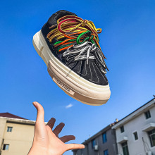 设计师款2025抖音空军一号高品质反绒板鞋原宿风工装港风休闲男鞋