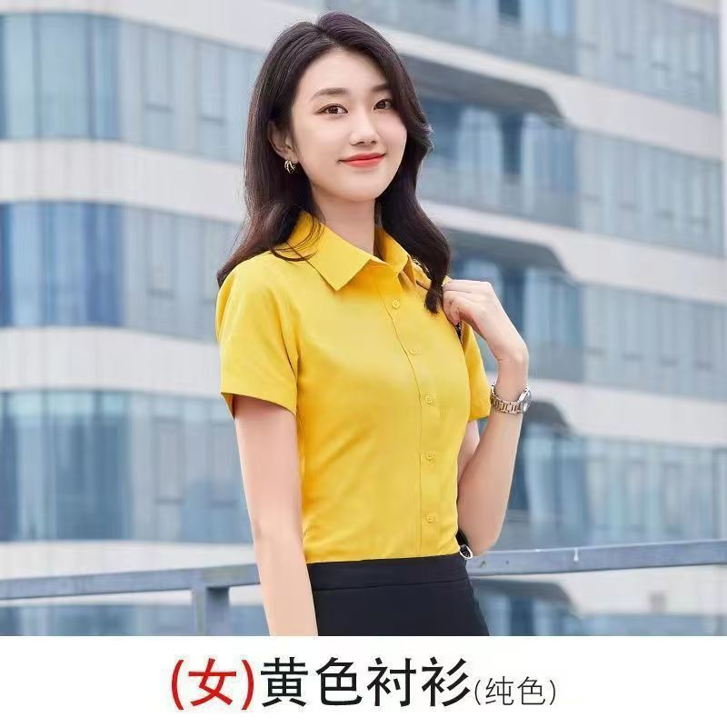 白いシャツの女性の半袖の職業の正装の薄いタイプの面接の修身は新型の大きいサイズの出勤する作業服の上着の女性に似合います。