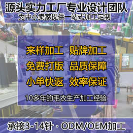 亚马逊秋季女款毛衣加工定制订单来样看图打版高领拉链门襟小批量