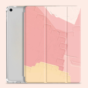 Applicable to Apple ipad protective case with Pen slot Apple ipad magnetic suction pro tri-fold 10.2 transparent airbag soft case 8
