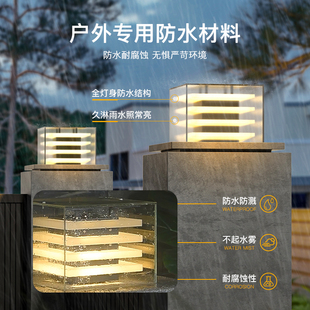 ✅ Gate Column Head Lamp Solar Outdoor Column Lamp Courtyard House Courtyard Wall Gate Column Lamp 2025 New Column Lamp