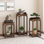 新中式花架子客厅落地式绿萝花几室内实木阳台高端花盆景架置物架