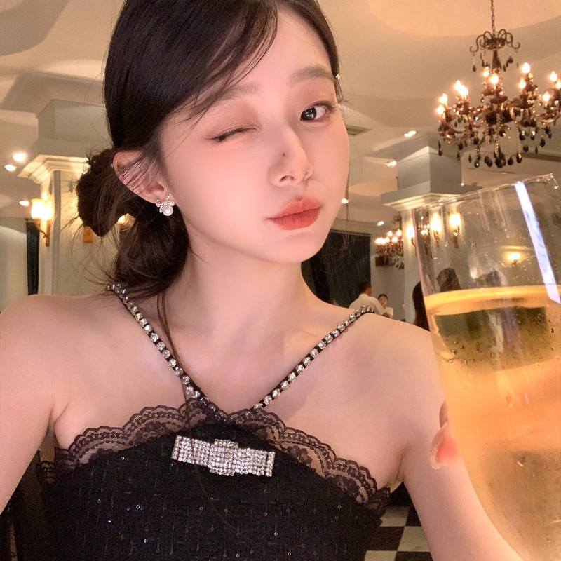 法式千金蕾丝蝴蝶结珍珠耳钉女轻奢高级感气质耳环独特设计耳饰|undefined