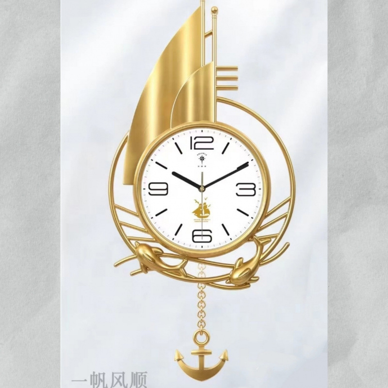 北极星20英寸摇摆挂钟创意客厅静音石英钟欧式家用卧室时钟|undefined