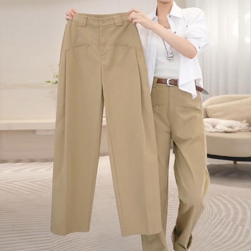 Banana pants anti-wrinkle straight wide-leg pants for women 2025 spring new slim casual accordion pants drape scimitar pants
