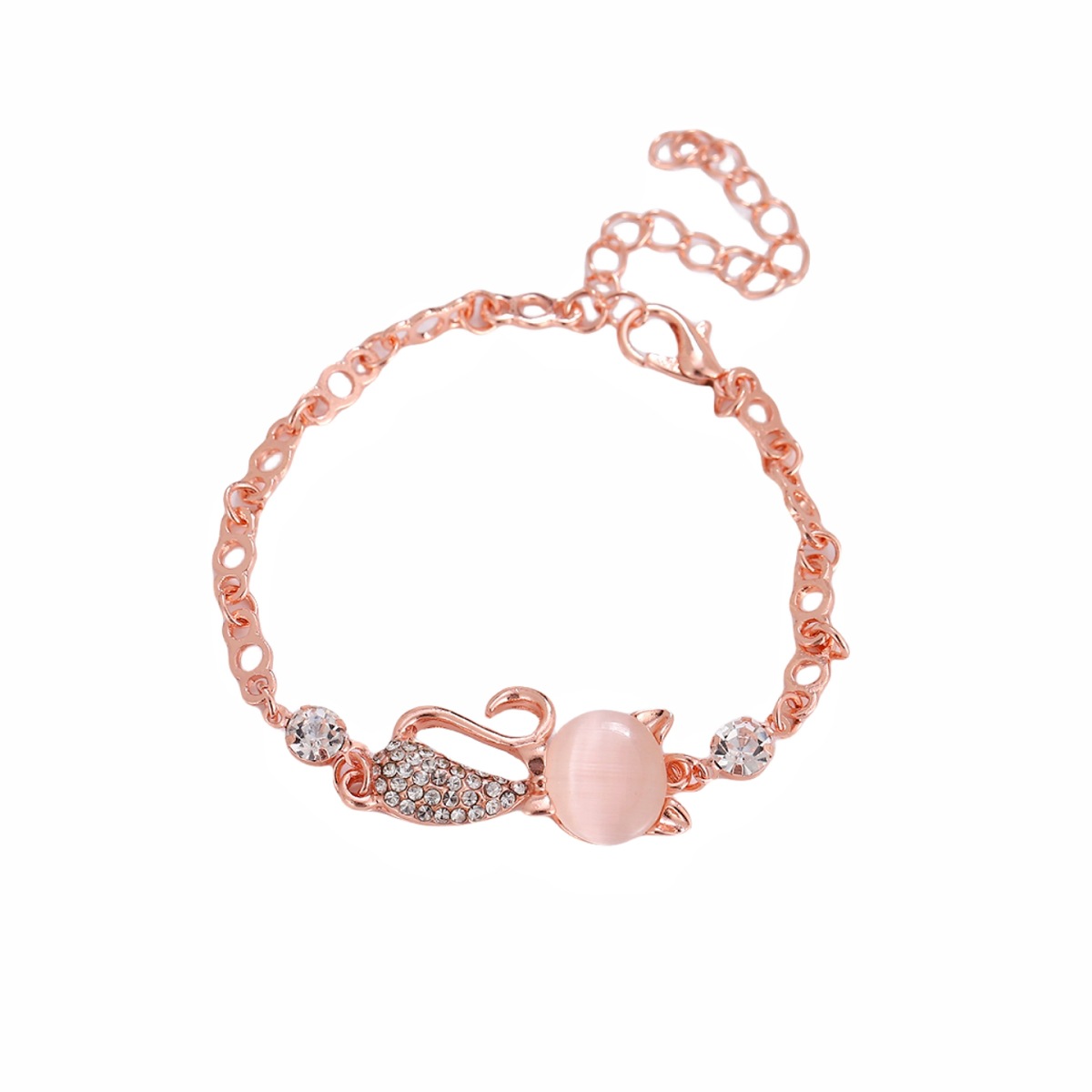 Nuevo estilo coreano pulsera creativa japonés y coreano moda deslumbrante ópalo gato Rosa oro pulsera mujer fábrica al por mayor