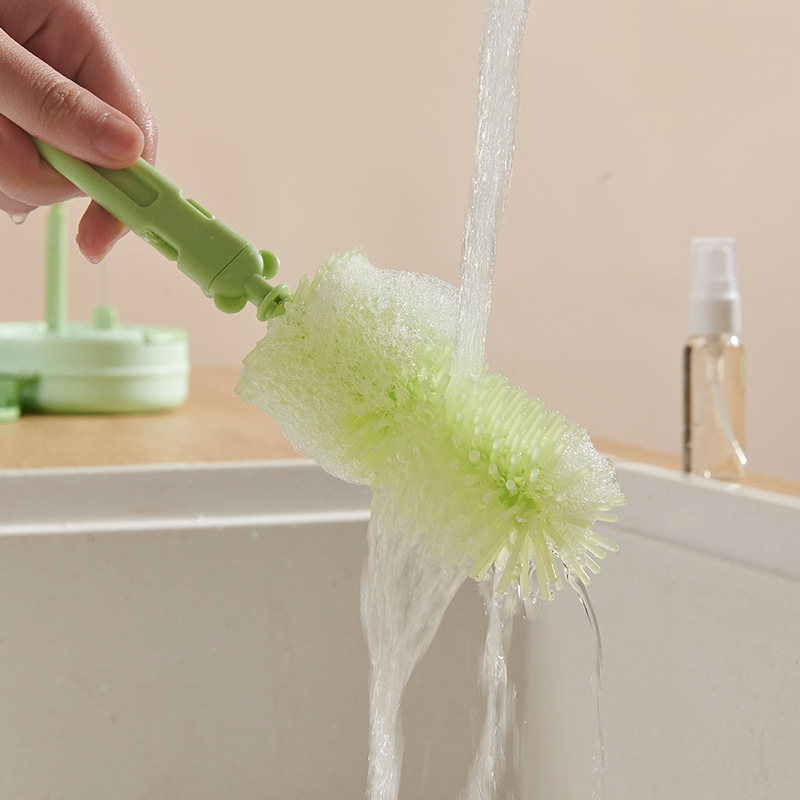 cepillo de botella de silicona herramienta de limpieza para bebés cepillo portátil especial para bebés barra de drenaje de almacenamiento conjunto de taza cepillo