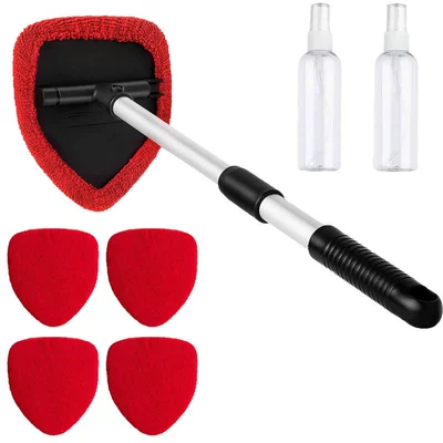 Brush, Defogging Window Wiper, Car Car cleaning tools - 5-red-cloth-covers-1-set-of-pentagonal-plastic-parts-2-50ml-spray-bottlespe