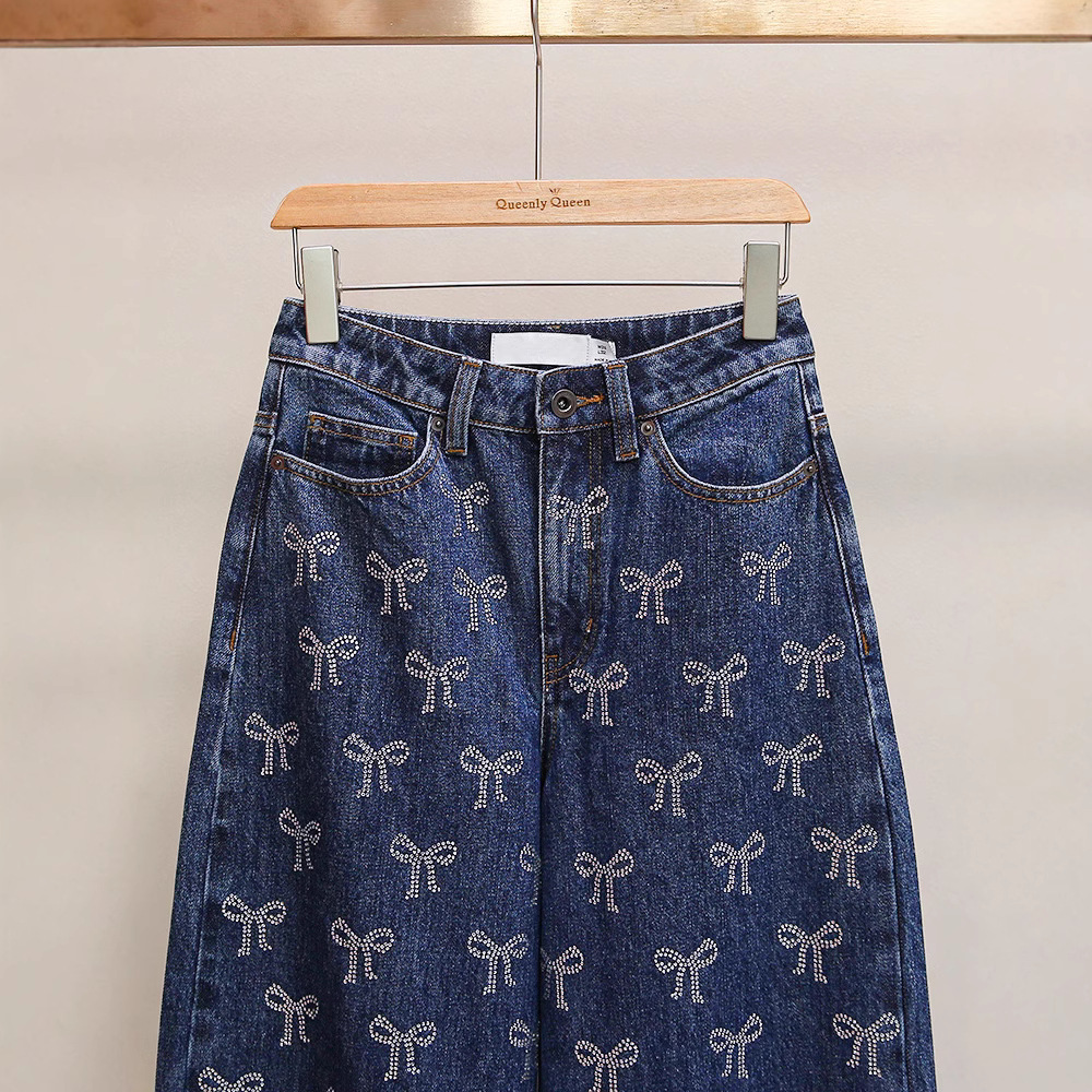 Self-Portrait Womens New Fashion Retro Bow Diamond Casual