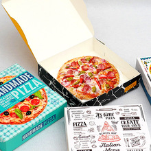披萨盒子制6寸8寸pizza饼外卖包装盒白卡批萨打包盒 松饼盒