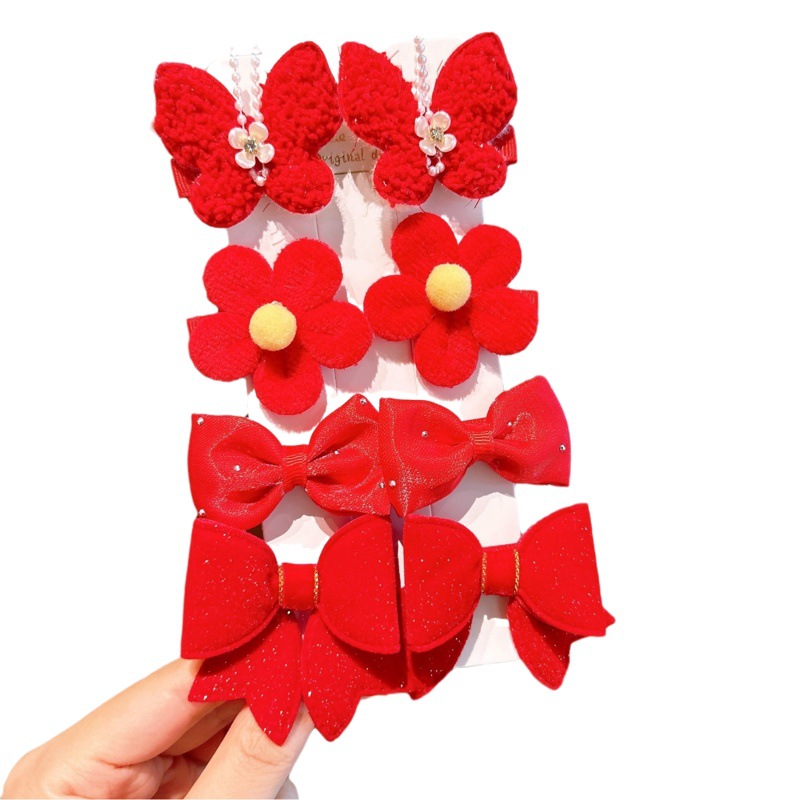 Nuevo traje de horquilla de Año Nuevo para niños Festival de primavera Festival festivo rojo chino clip niña flequillo clip al por mayor