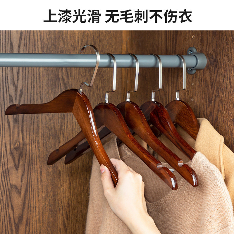 インターネットセレブモデル AL037 レディースレトロフラットフックハンガー無垢材ハンガー衣料品店洋服ラック滑り止め洋服ハンガー卸売|undefined