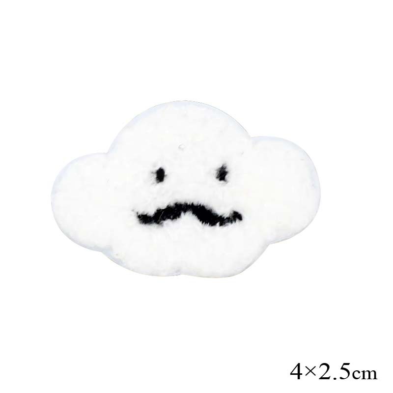 混合毛巾绣花章 绒毛云朵胡子先生烫胶布贴 童服帽玩具装饰刺绣标