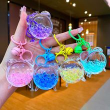 2025亚克力可爱手工摆件入油流沙瓶闹钟匙扣挂件可爱儿童新潮玩具