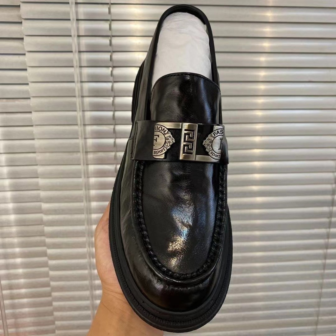 BINFAN 신발 2024 새로운 순수 가죽 캐주얼 남성 신발 패션 하이 엔드 센스 핸섬 팬 쿨 비즈니스 가죽 신발