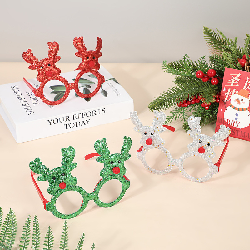 New Creative Cartoon Elk Christmas Glasses Children Adult Christmas Decoration Holiday Party Supplies Props
