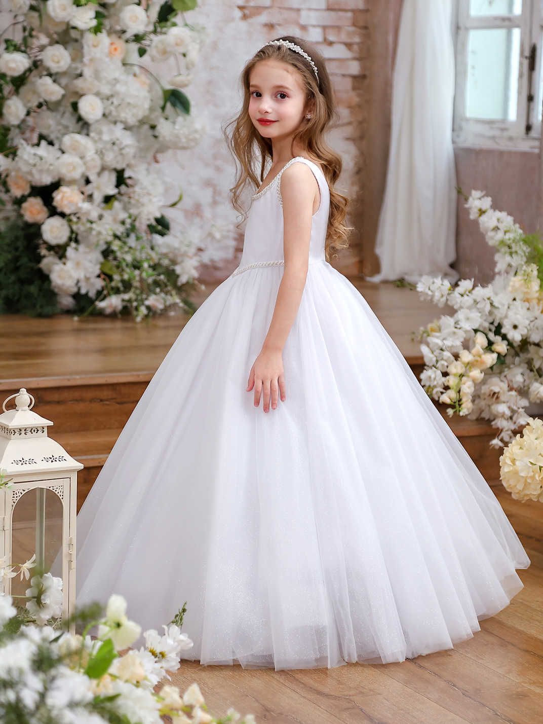 Vestidos para niños transfronterizos, ropa para niños de primavera y verano, anfitrión de bodas de niña de las flores, vestido de niña de hilo esponjoso, traje de piano