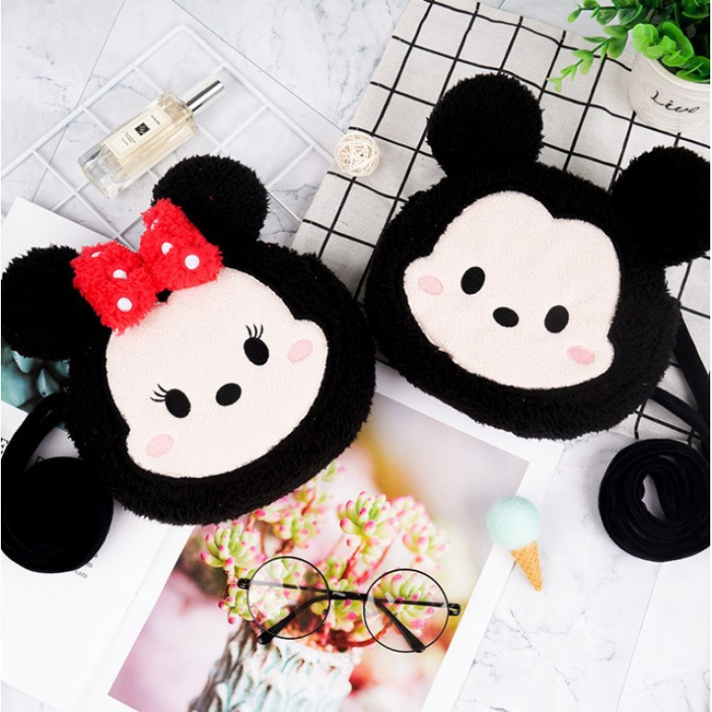 Special Offer Disney Genuine Mickey and Minnie Plush Crossbody Round Wallet Pendant Cartoon Children's Card Holder Special Offer Disney Genuine Mickey and Minnie Plush Crossbody Round Wallet Pendant Cartoon Children's Card Holder