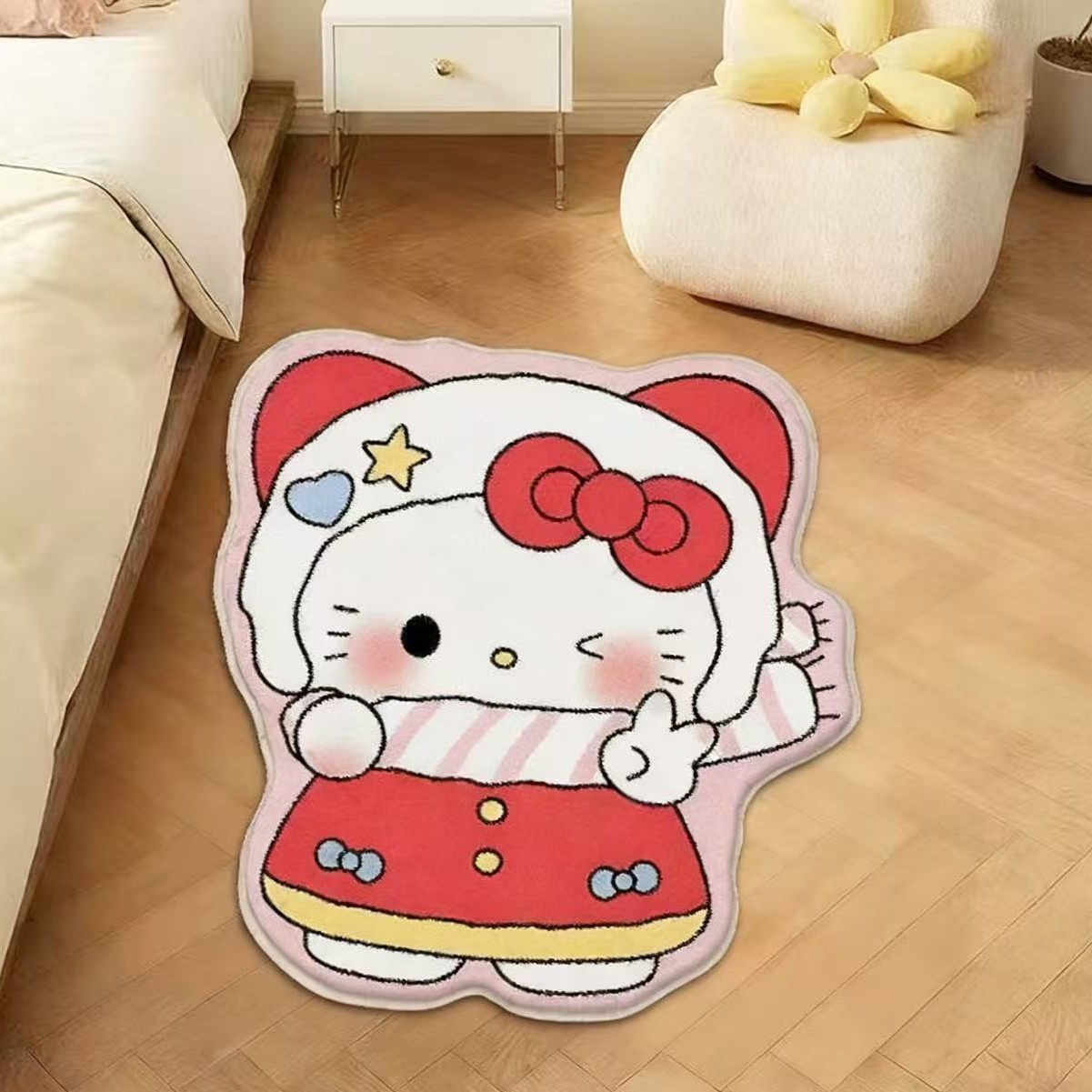 빨간 드레스를 입은 케이티는 겨울을 보냈습니다