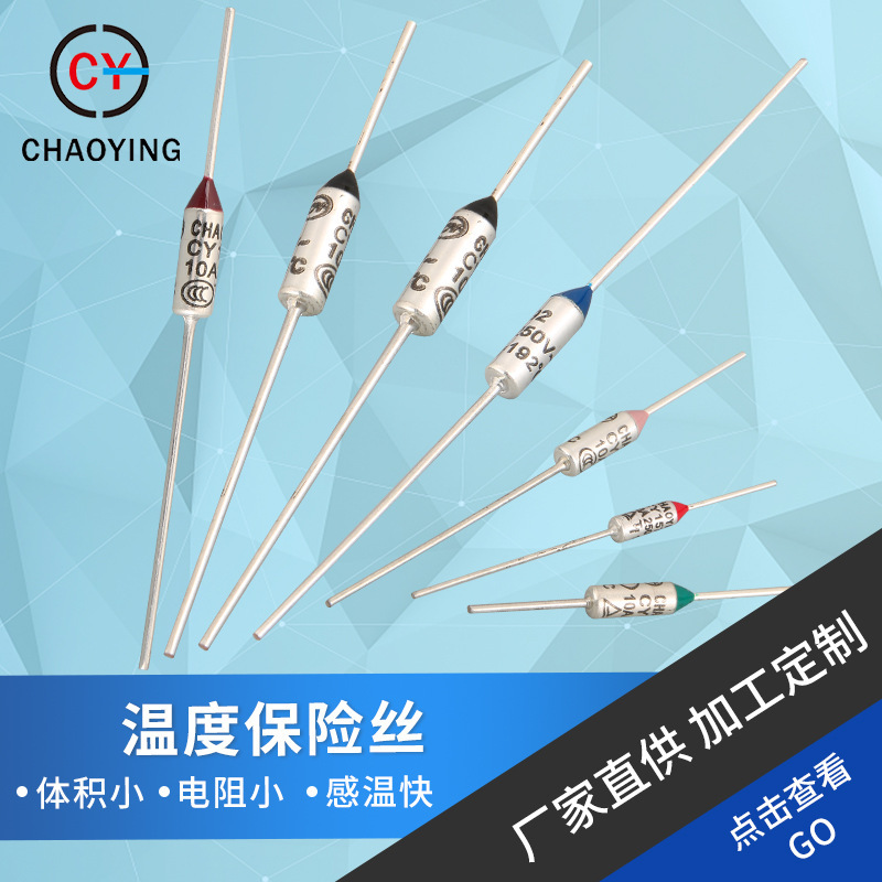 Pointed Tube-Shaped Fuse Cy Temperature Fuse with Extended Lead Metal Fuse Supports Customization and Direct Supply from the Manufacturer